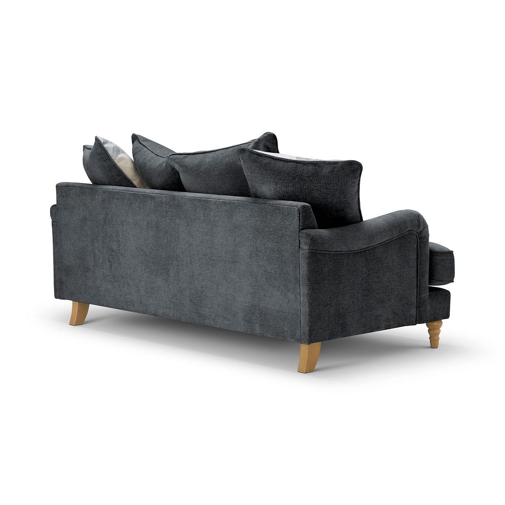 Eloise 3 Seater Pillow Back Sofa in Marlan Nero Fabric 4