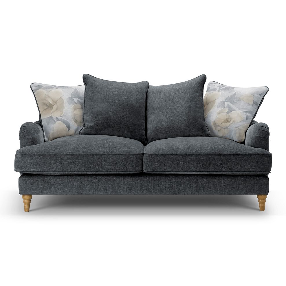 Eloise 3 Seater Pillow Back Sofa in Marlan Nero Fabric 2