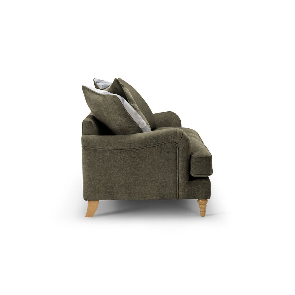 Eloise 3 Seater Pillow Back Sofa in Marlan Olive Green Fabric 3
