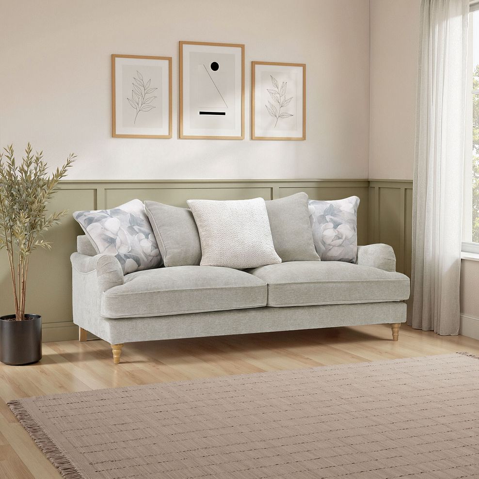 Eloise 4 Seater Pillow Back Sofa in Marlan Natural Fabric 11