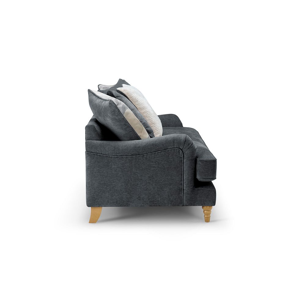 Eloise 4 Seater Pillow Back Sofa in Marlan Nero Fabric 3