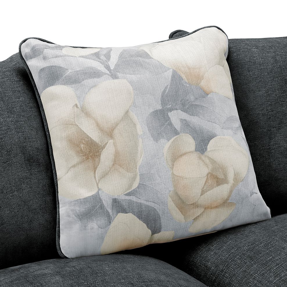 Eloise 4 Seater Pillow Back Sofa in Marlan Nero Fabric 6