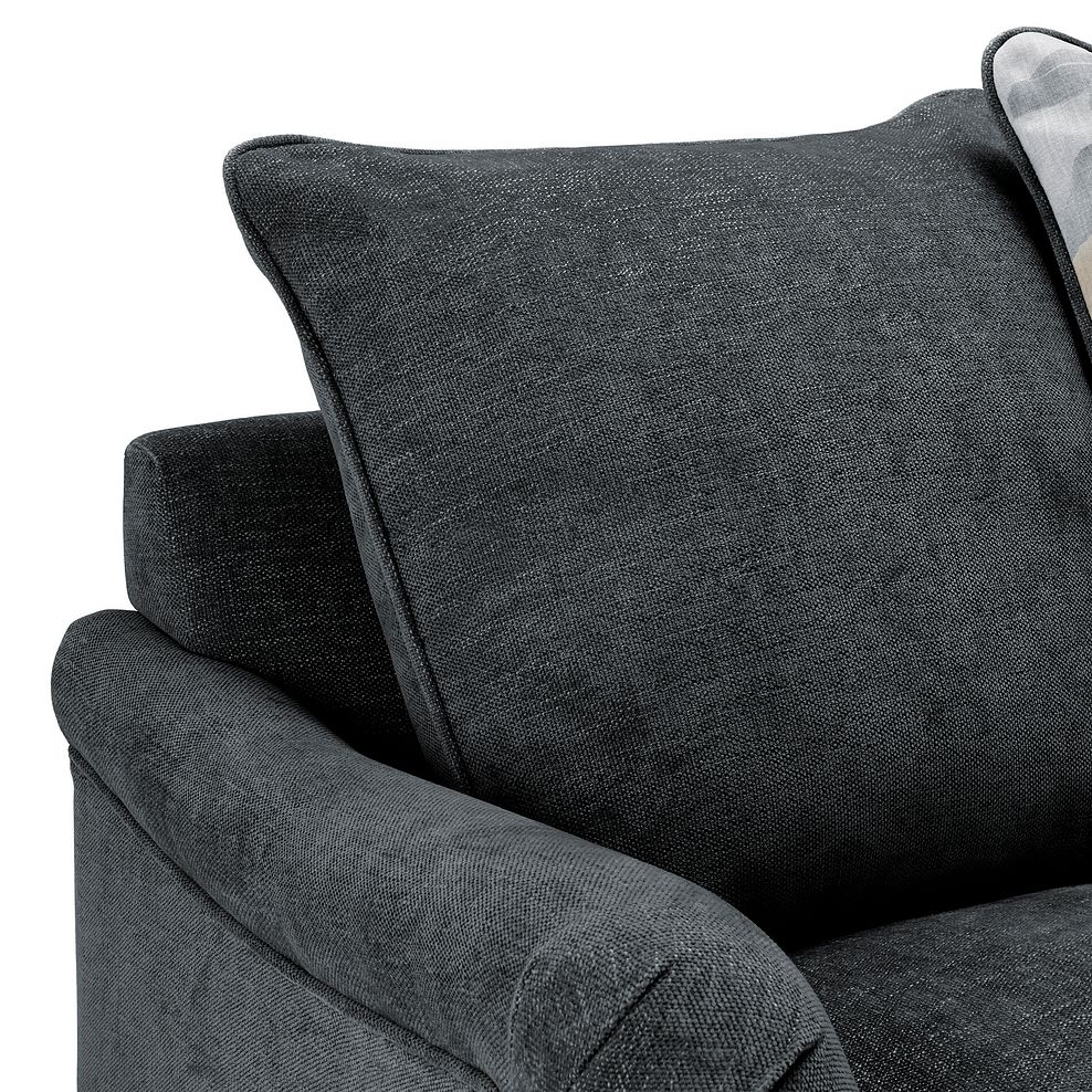 Eloise 4 Seater Pillow Back Sofa in Marlan Nero Fabric 7