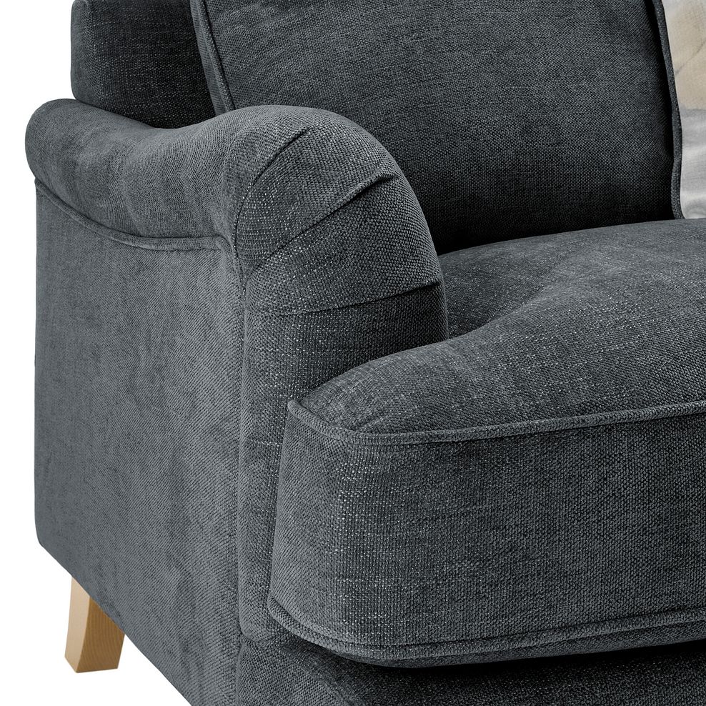 Eloise 4 Seater Pillow Back Sofa in Marlan Nero Fabric 8