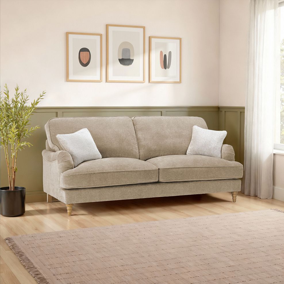 Eloise 4 Seater Sofa in Marlan Caramel Fabric 1