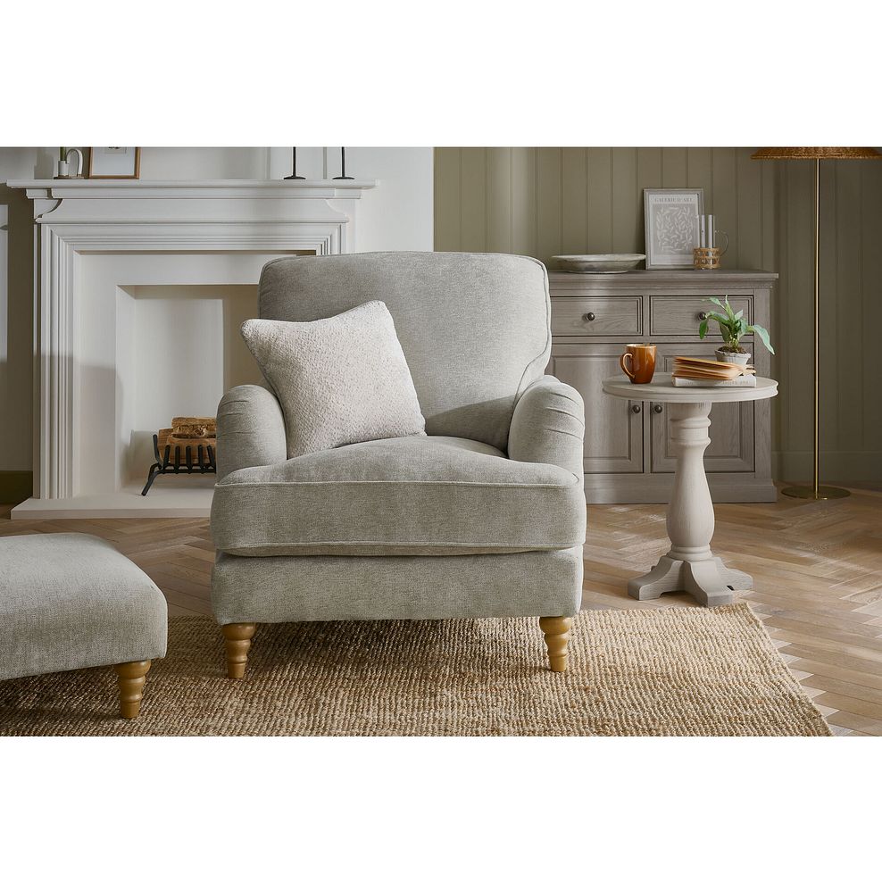 Eloise Armchair in Marlan Natural Fabric 2