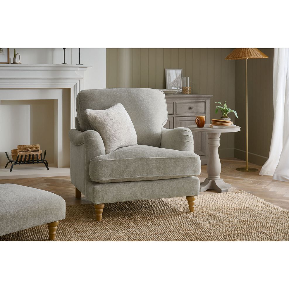 Eloise Armchair in Marlan Natural Fabric 1