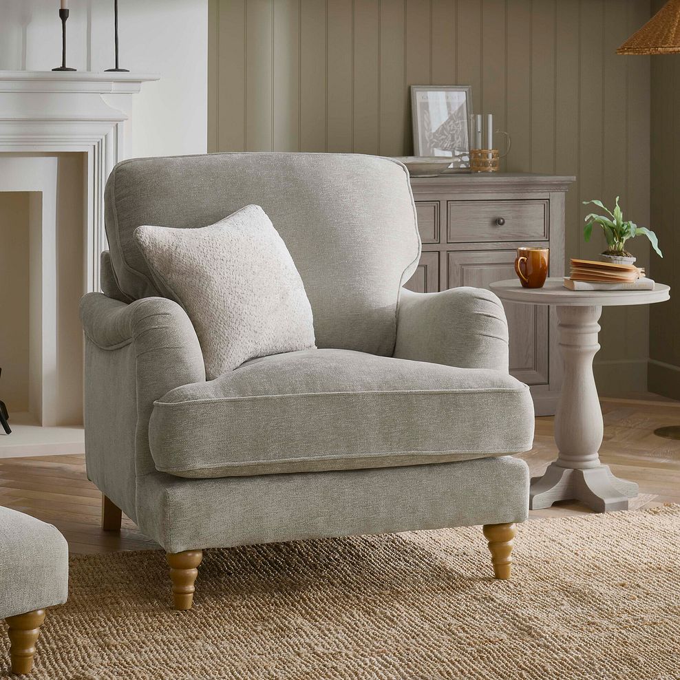 Eloise Armchair in Marlan Natural Fabric 1