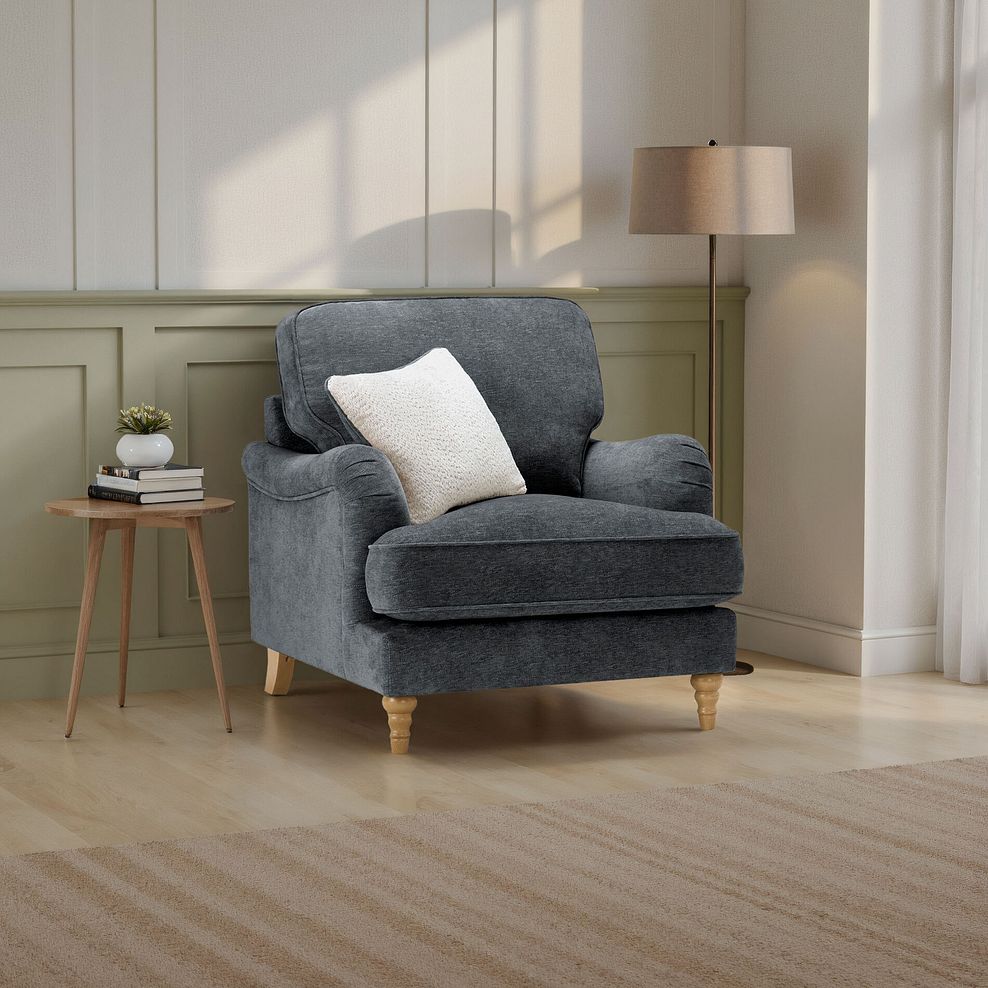 Eloise Armchair in Marlan Nero Fabric 1