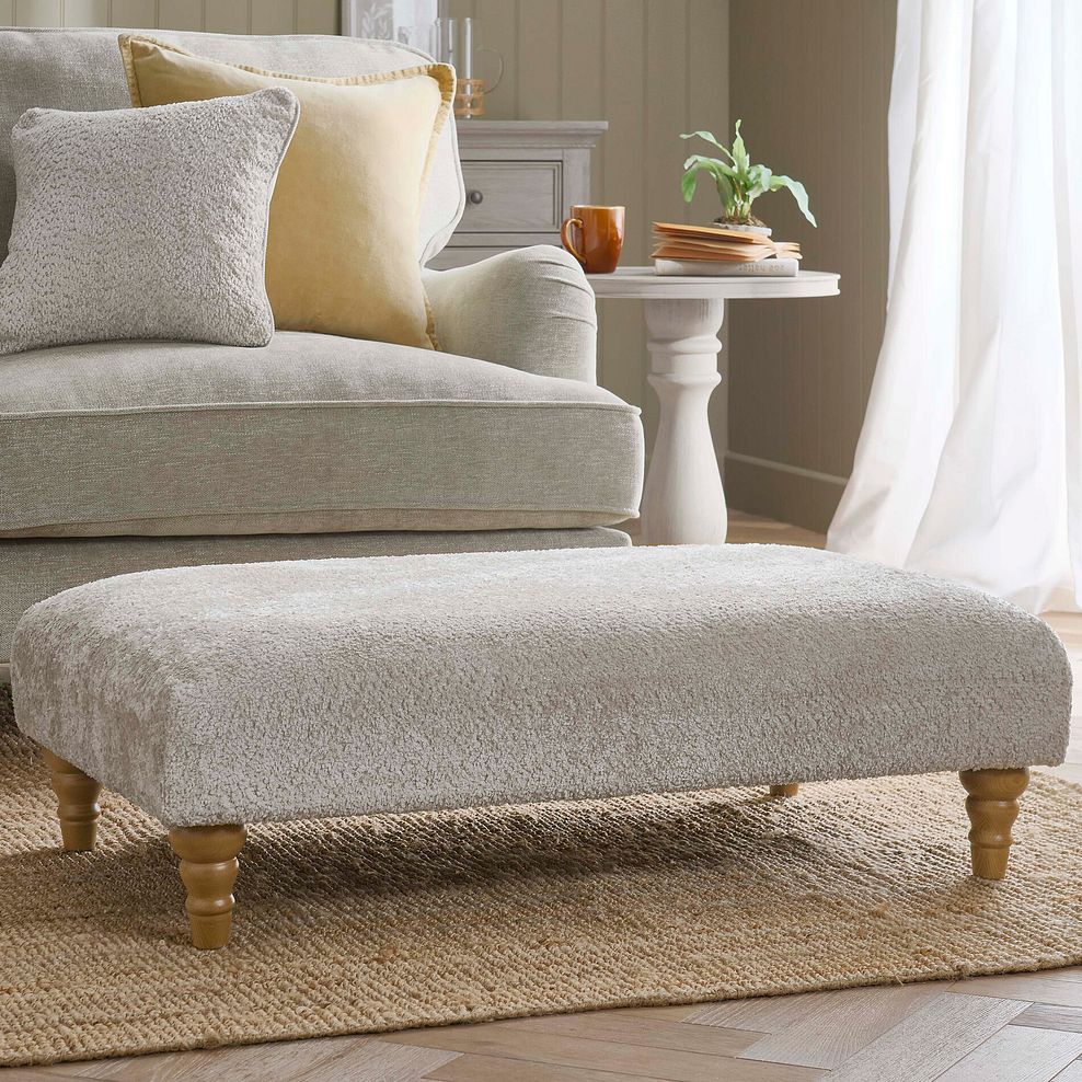 Eloise Footstool in Jace Linen Fabric 1