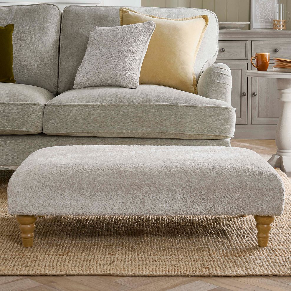 Eloise Footstool in Jace Linen Fabric 2