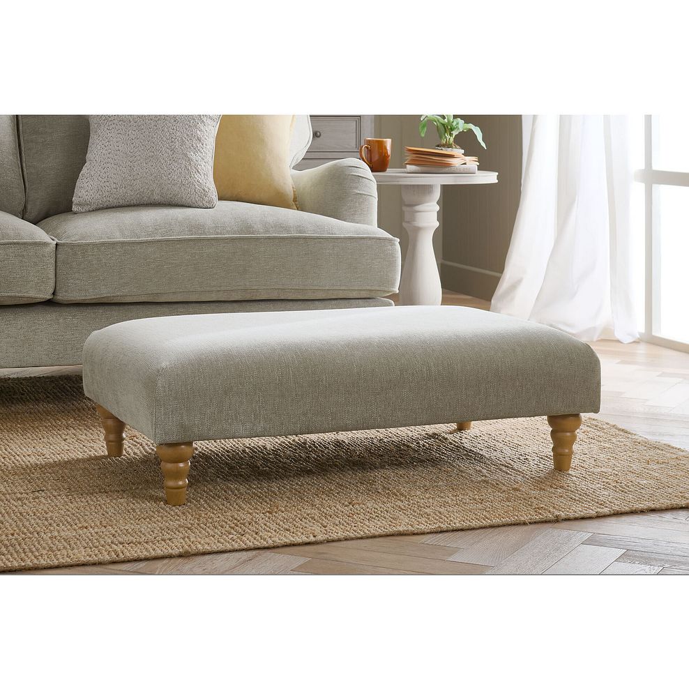 Eloise Footstool in Marlan Natural Fabric 1