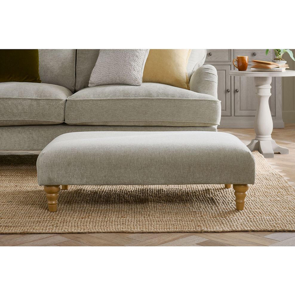 Eloise Footstool in Marlan Natural Fabric 2