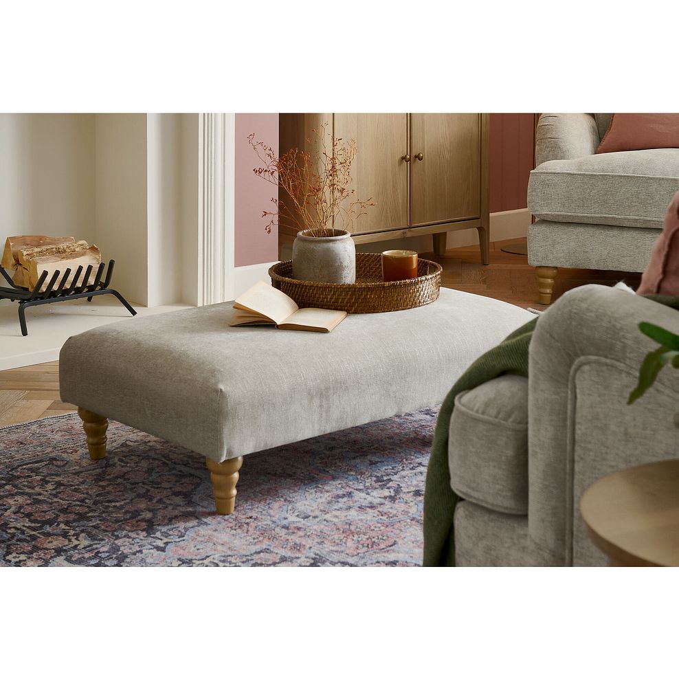 Eloise Footstool in Marlan Natural Fabric 3