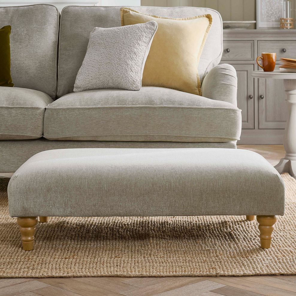 Eloise Footstool in Marlan Natural Fabric 1