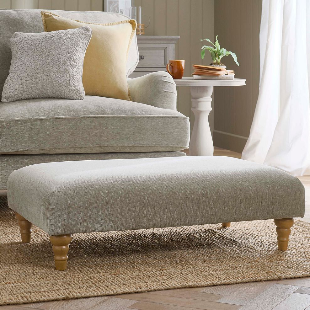 Eloise Footstool in Marlan Natural Fabric 2