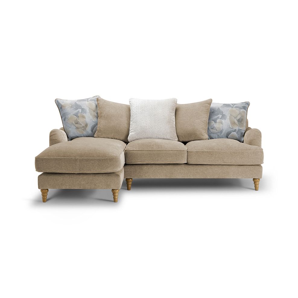 Eloise Left Hand Chaise Pillow Back Sofa in Marlan Caramel Fabric 2