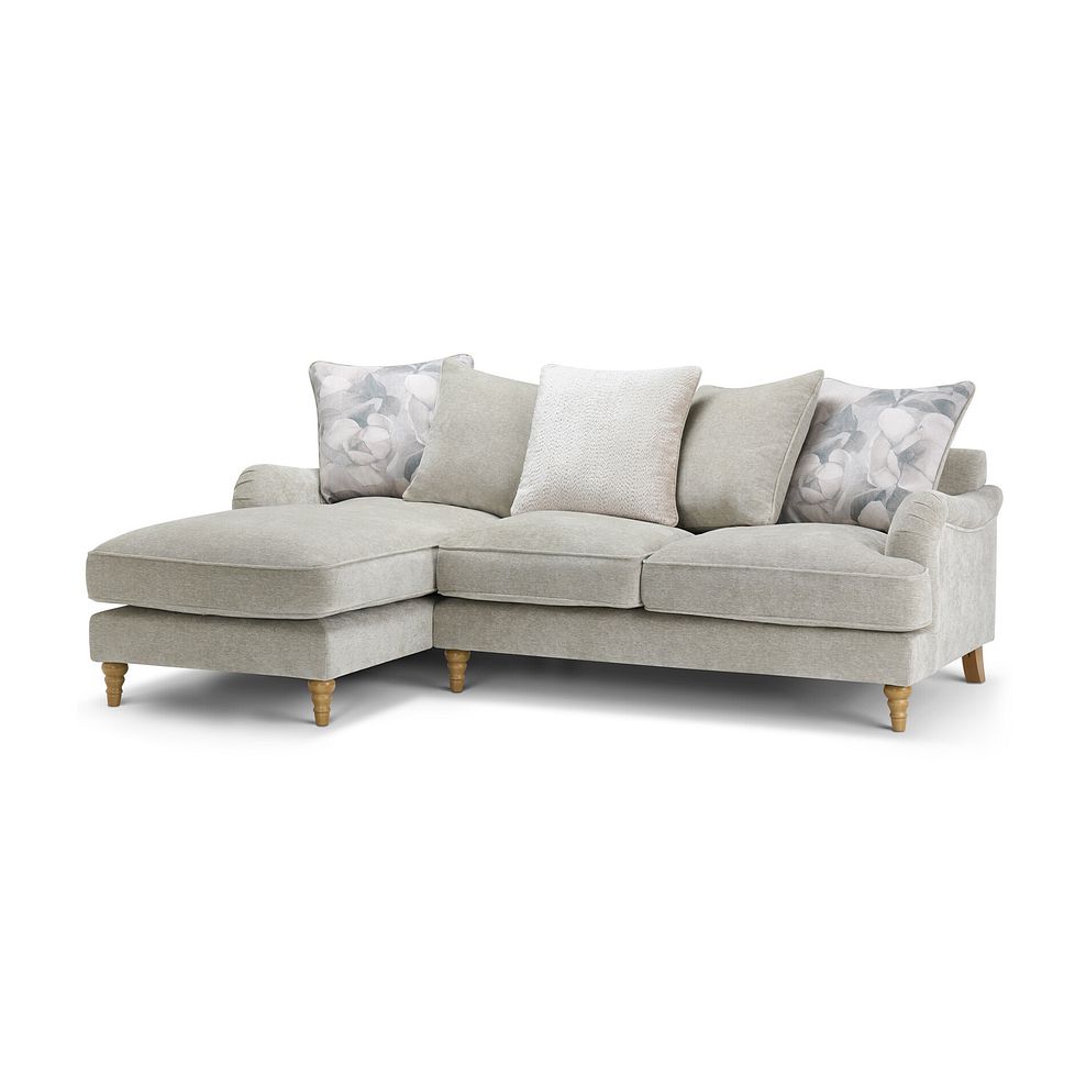 Eloise Left Hand Chaise Pillow Back Sofa in Marlan Natural Fabric 3