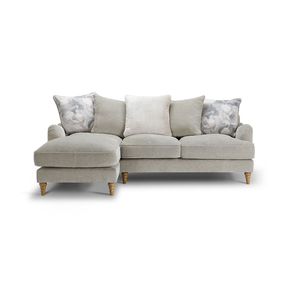 Eloise Left Hand Chaise Pillow Back Sofa in Marlan Natural Fabric 4