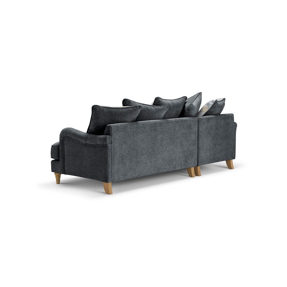 Eloise Left Hand Chaise Pillow Back Sofa in Marlan Nero Fabric 4