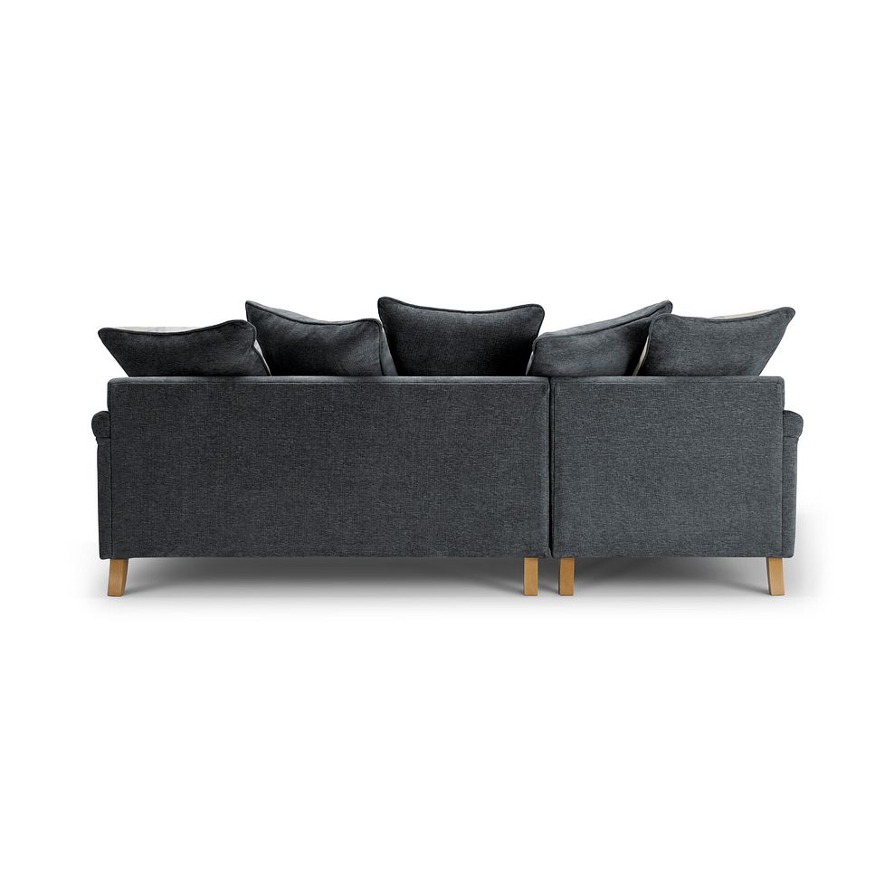 Eloise Left Hand Chaise Pillow Back Sofa in Marlan Nero Fabric 5