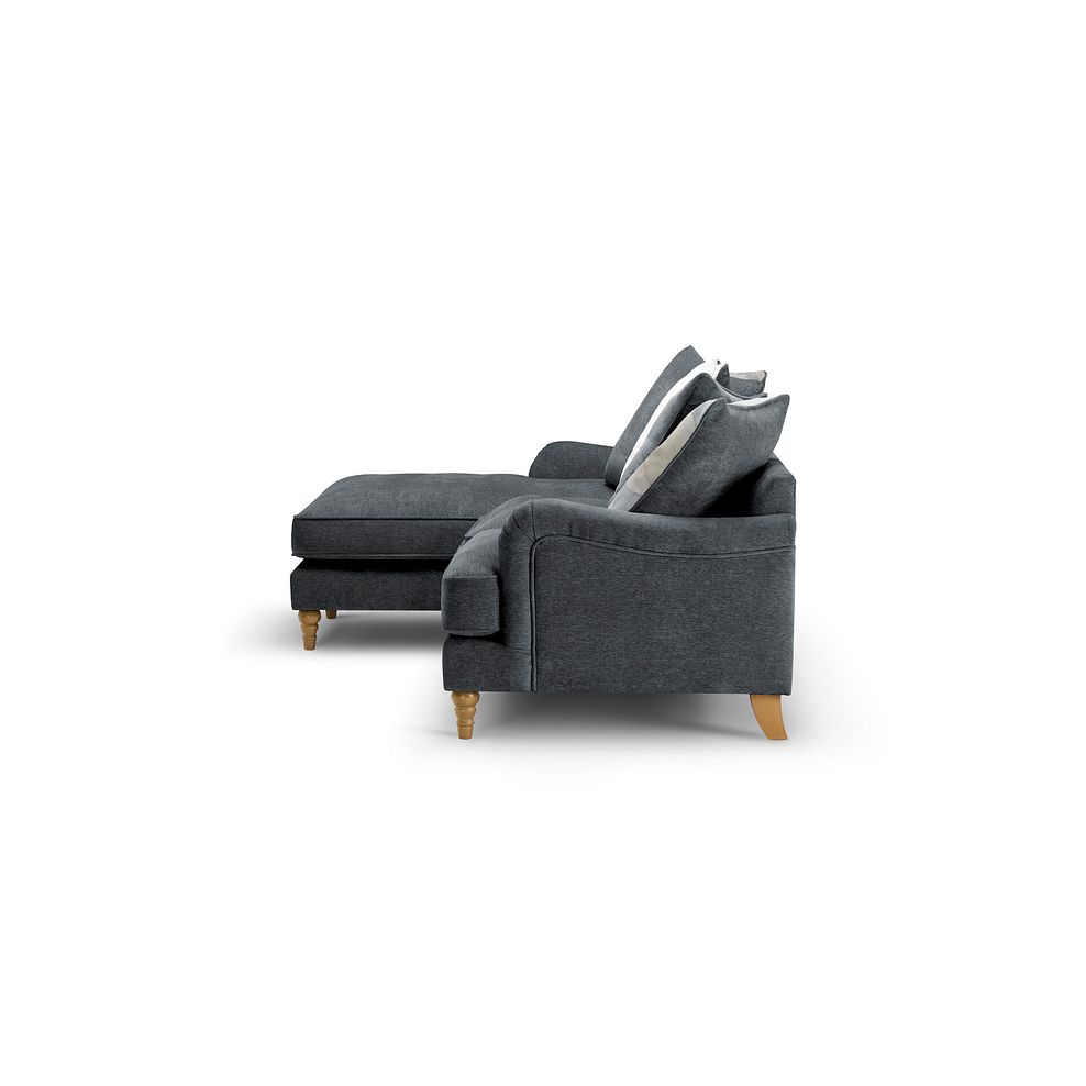 Eloise Left Hand Chaise Pillow Back Sofa in Marlan Nero Fabric 3