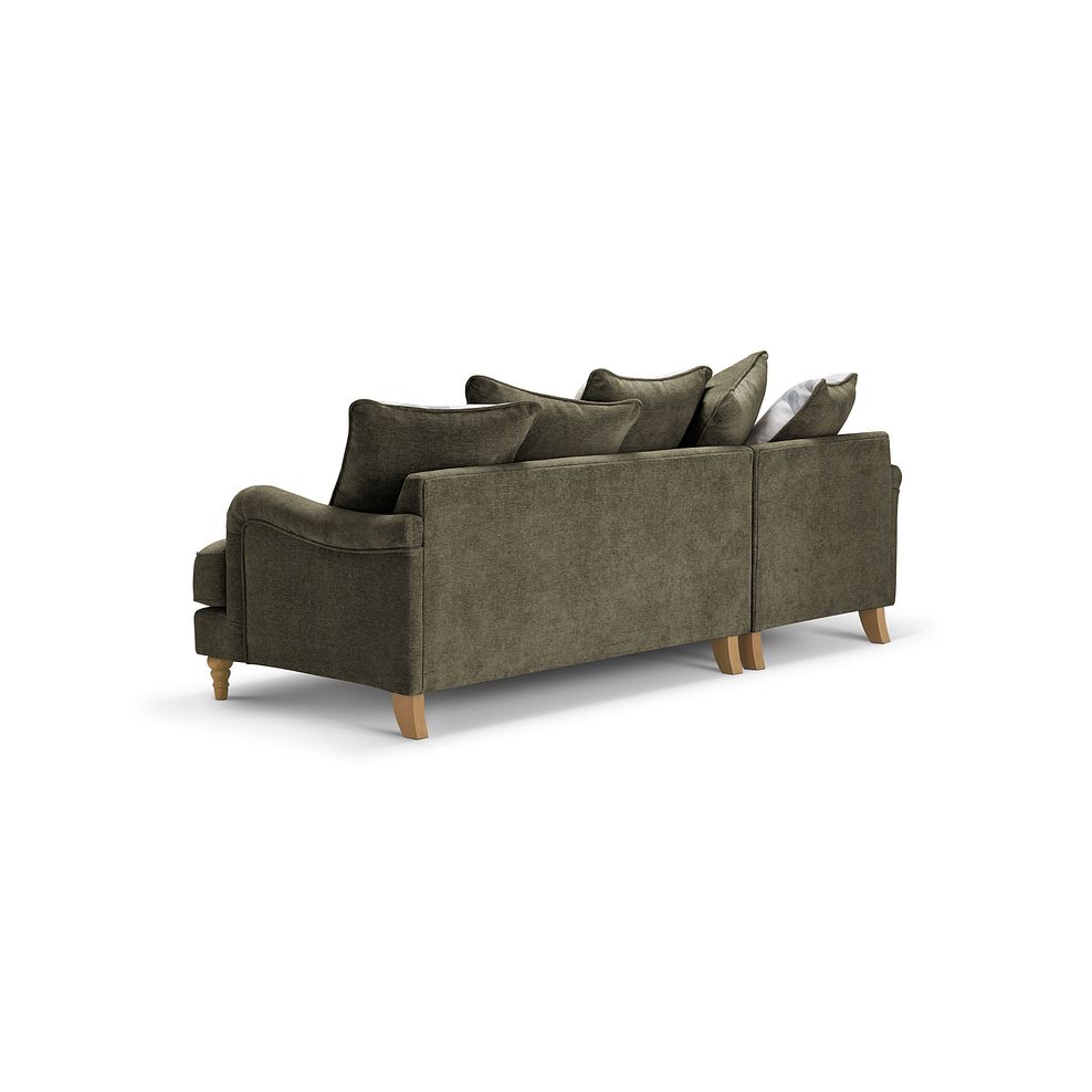 Eloise Left Hand Chaise Pillow Back Sofa in Marlan Olive Green Fabric 4