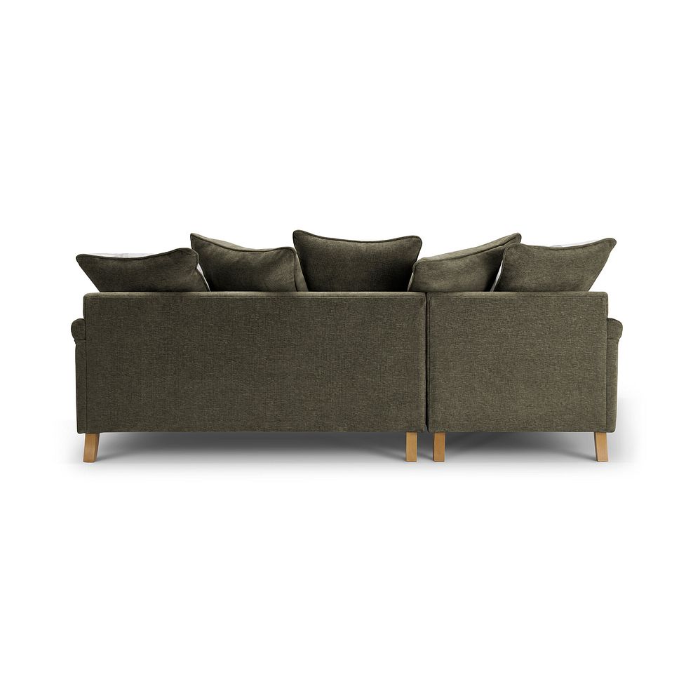 Eloise Left Hand Chaise Pillow Back Sofa in Marlan Olive Green Fabric 5