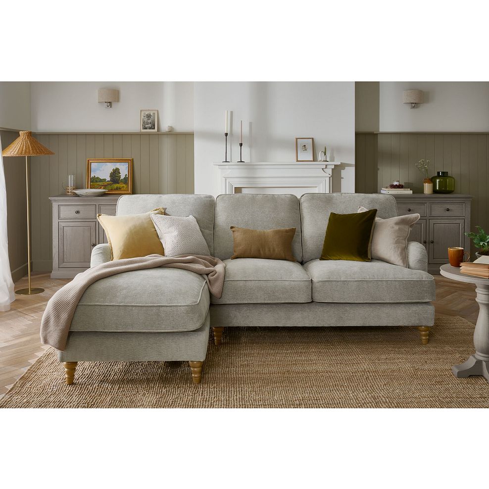 Eloise Left Hand Chaise Sofa in Marlan Natural Fabric 2