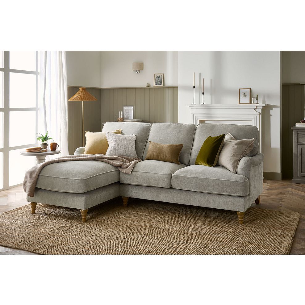 Eloise Left Hand Chaise Sofa in Marlan Natural Fabric 1