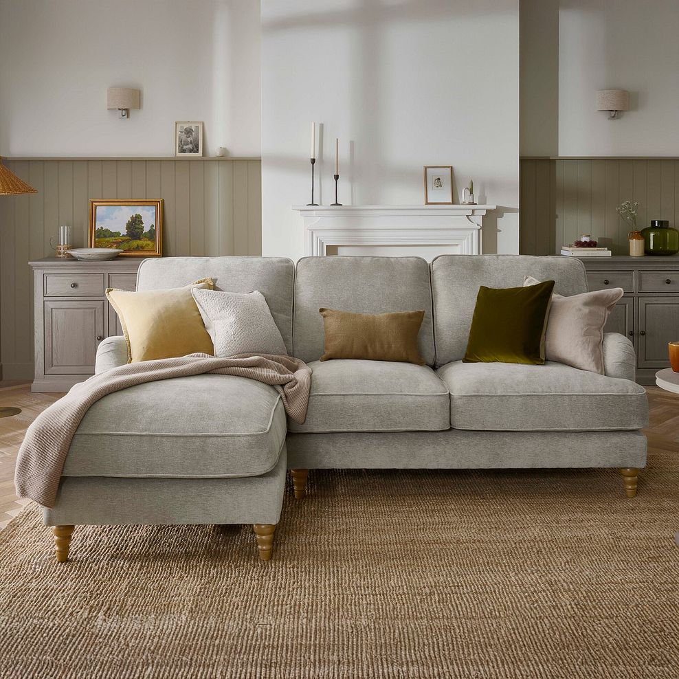 Eloise Left Hand Chaise Sofa in Marlan Natural Fabric 2