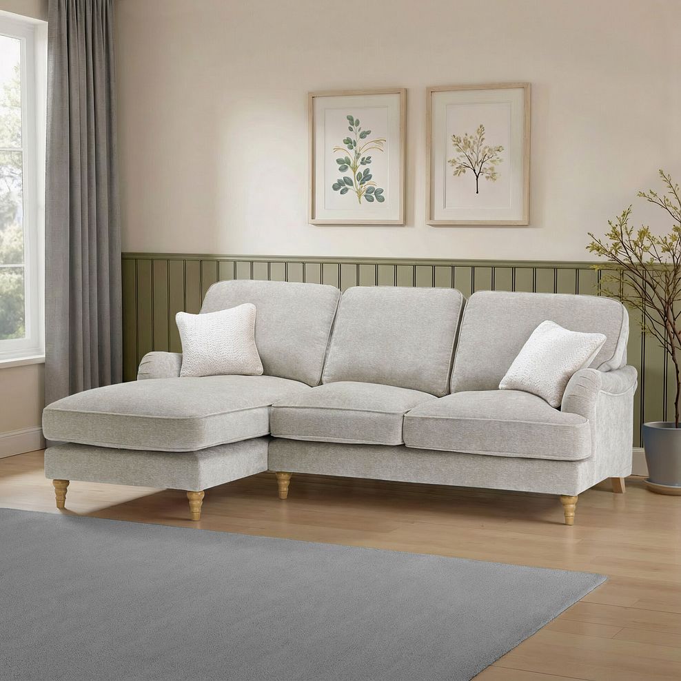 Eloise Left Hand Chaise Sofa in Marlan Natural Fabric 12