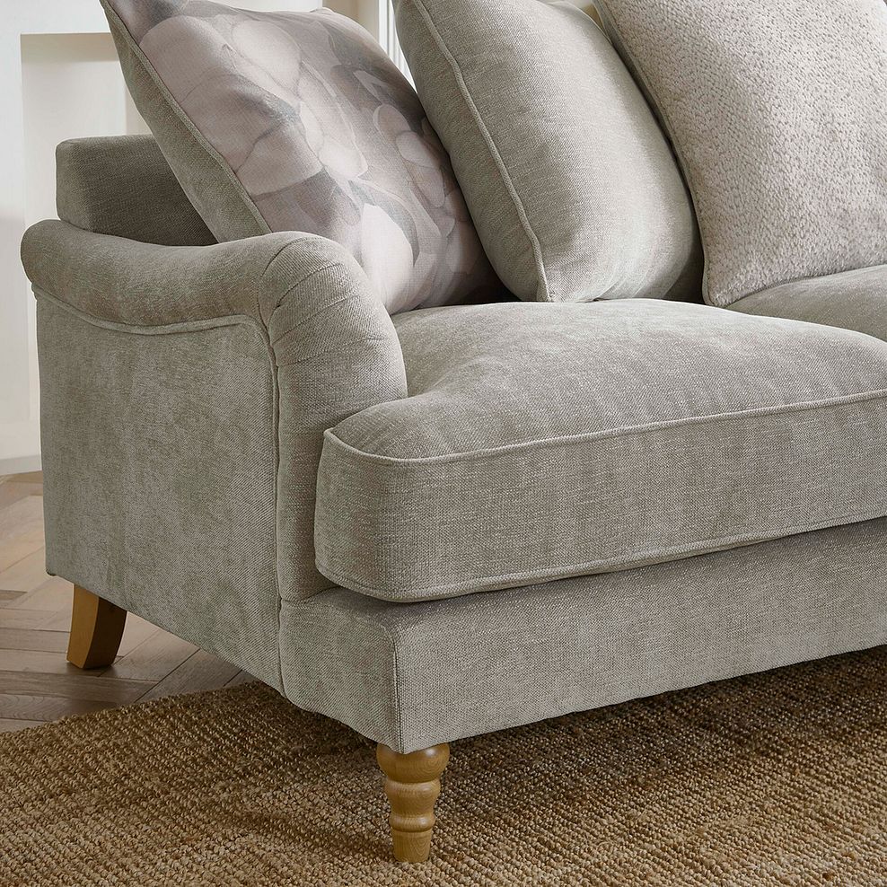 Eloise Right Hand Chaise Pillow Back Sofa in Marlan Natural Fabric 3