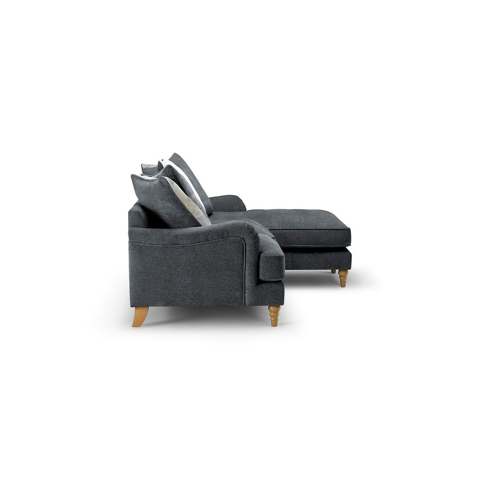 Eloise Right Hand Chaise Pillow Back Sofa in Marlan Nero Fabric 3