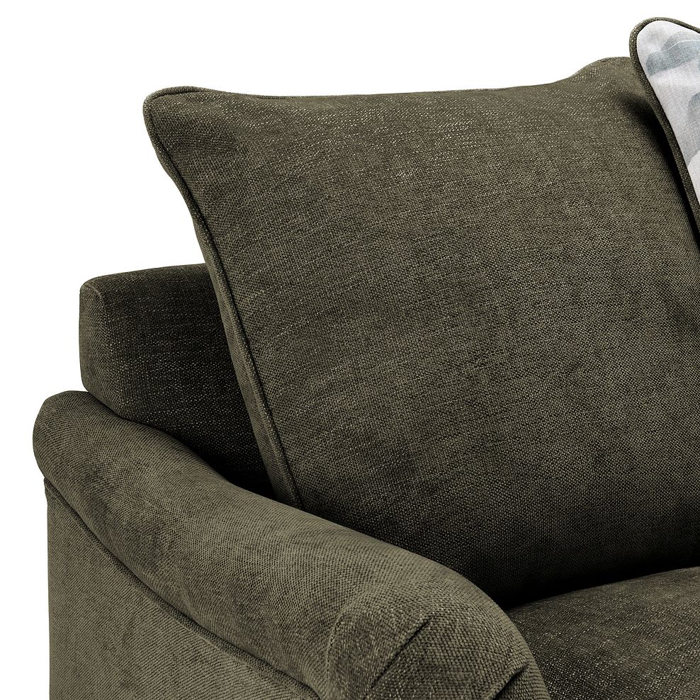 Eloise Right Hand Chaise Pillow Back Sofa in Marlan Olive Green Fabric 7