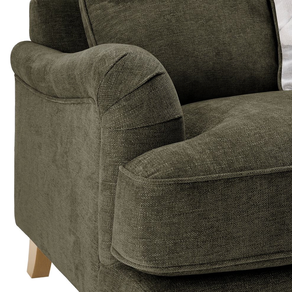 Eloise Right Hand Chaise Pillow Back Sofa in Marlan Olive Green Fabric 8