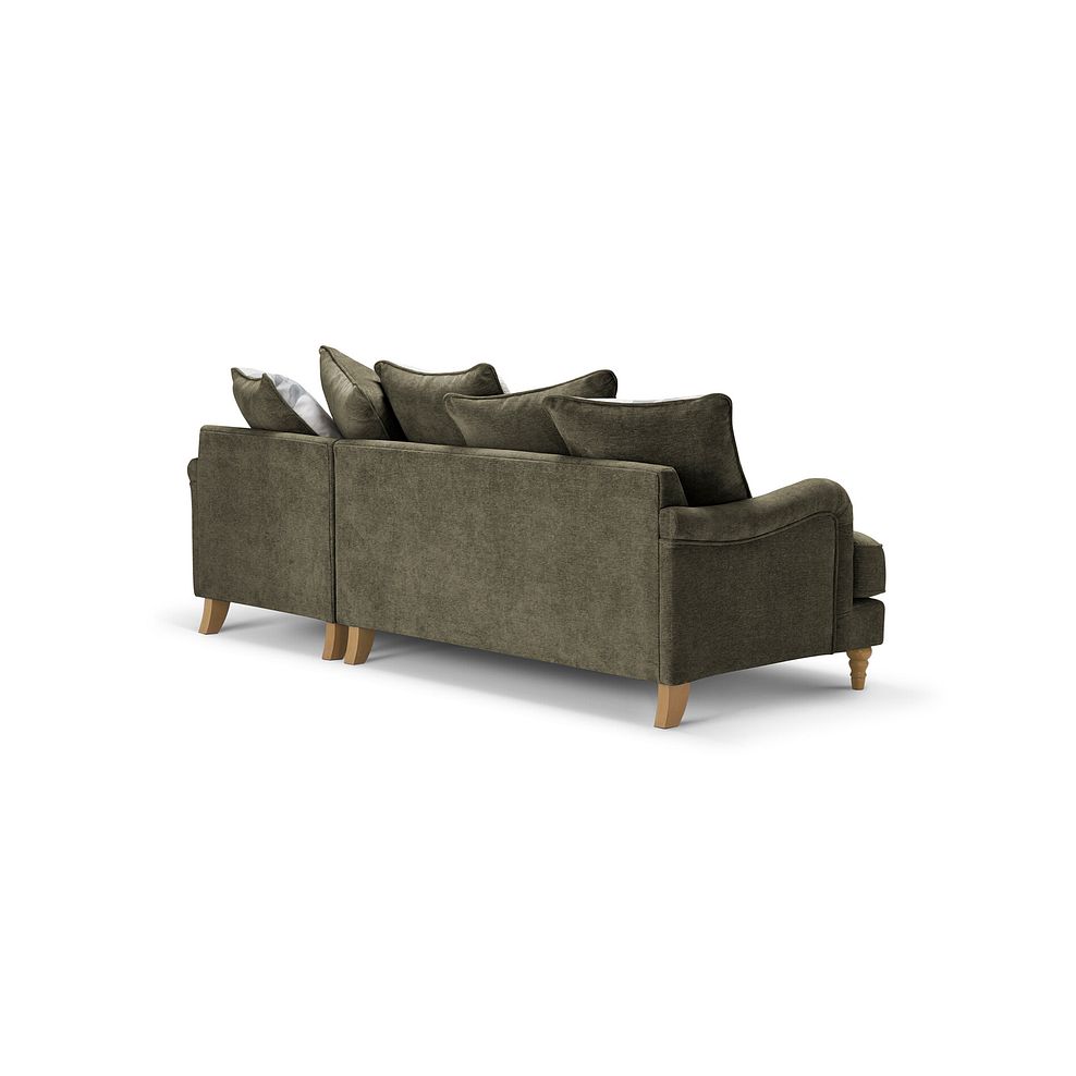 Eloise Right Hand Chaise Pillow Back Sofa in Marlan Olive Green Fabric 5