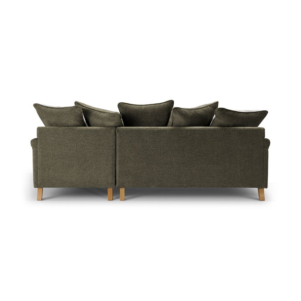 Eloise Right Hand Chaise Pillow Back Sofa in Marlan Olive Green Fabric 4