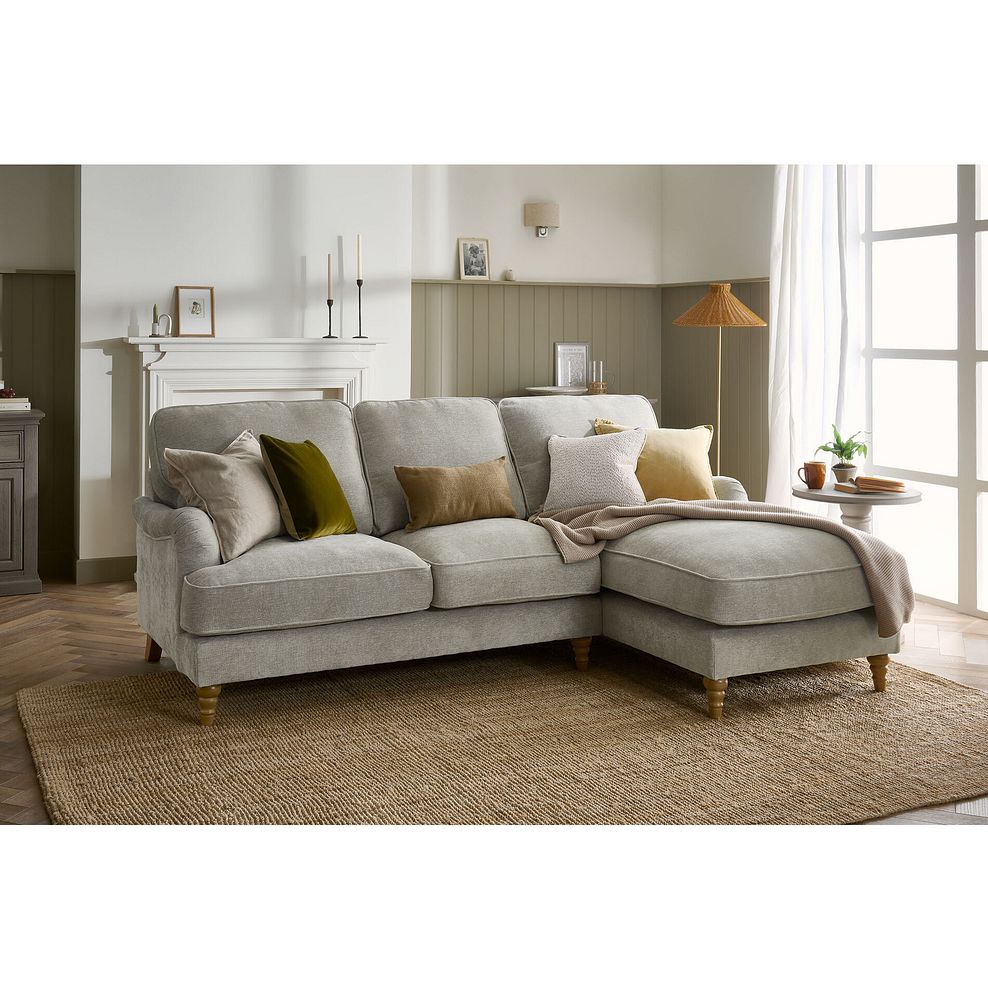Eloise Right Hand Chaise Sofa in Marlan Natural Fabric 1