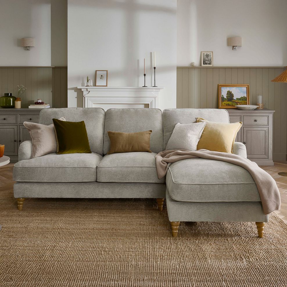 Eloise Right Hand Chaise Sofa in Marlan Natural Fabric 2