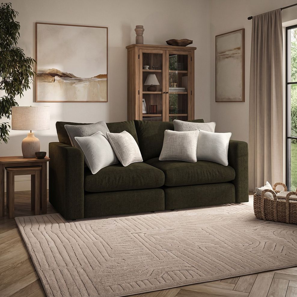 Elston 2 Seater Modular Sofa in Penny Forest Fabric - Group 8 1