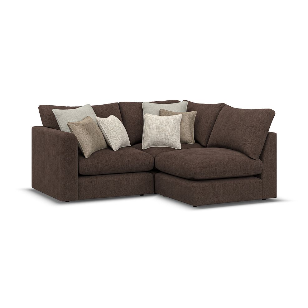 Elston 3 Seat Left Hand Modular Corner Sofa in Penny Cacao Fabric - Group 6 1