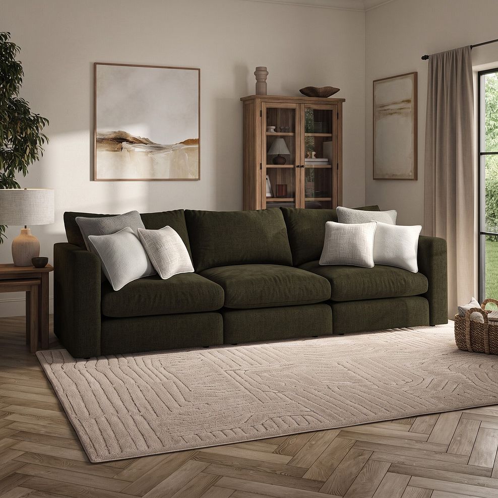 Elston 3 Seater Modular Sofa in Penny Forest Fabric - Group 9 1