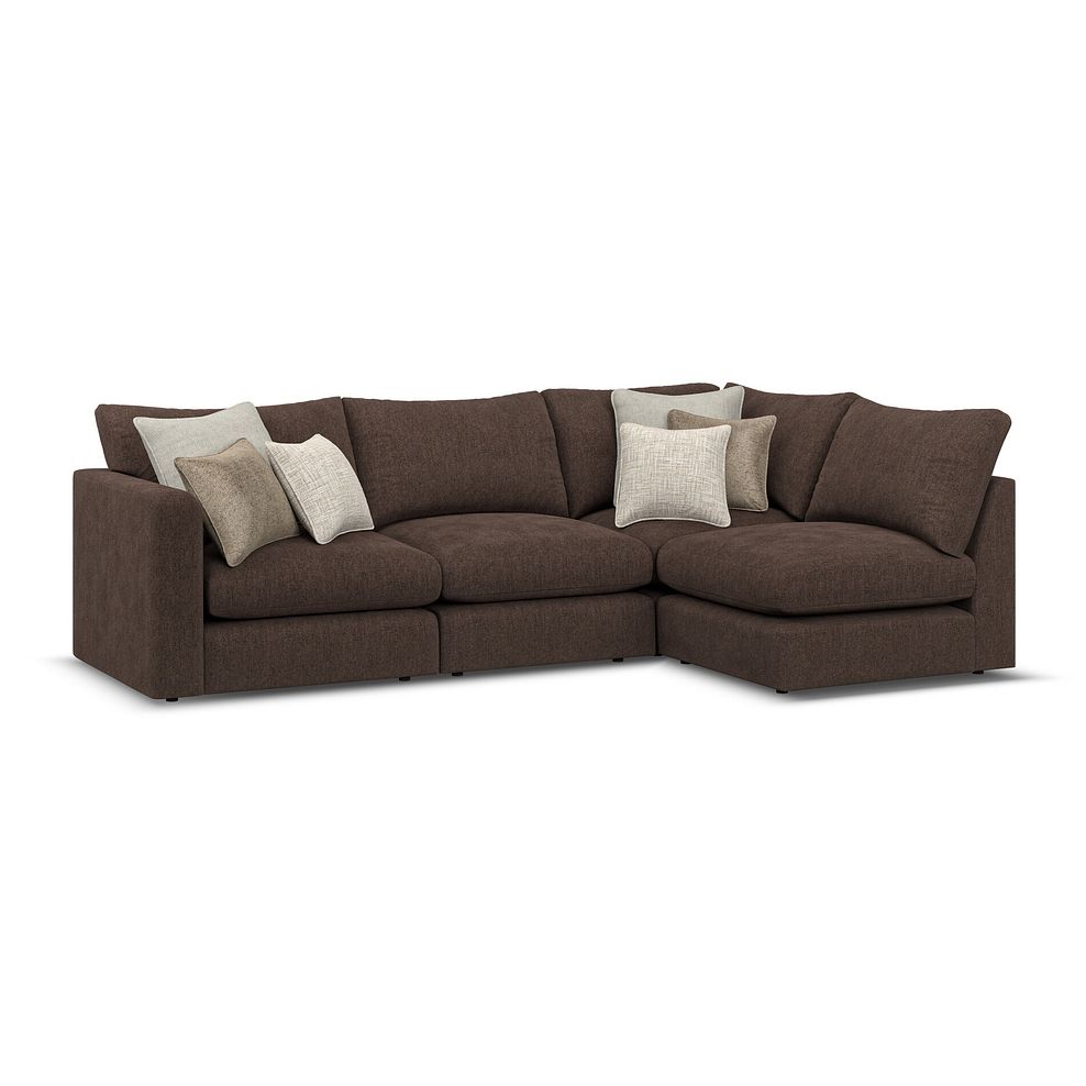 Elston 4 Seat Left Hand Modular Corner Sofa in Penny Cacao Fabric - Group 4 1