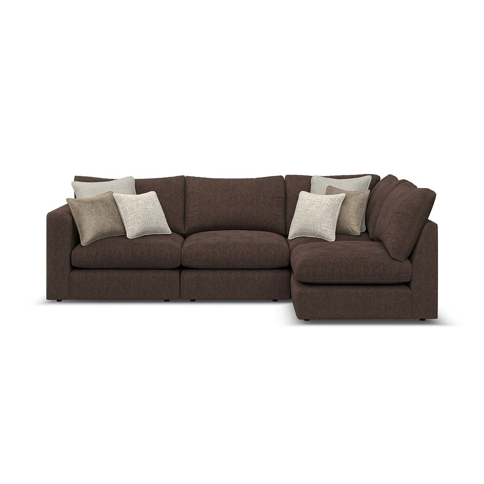 Elston 4 Seat Left Hand Modular Corner Sofa in Penny Cacao Fabric - Group 4 2