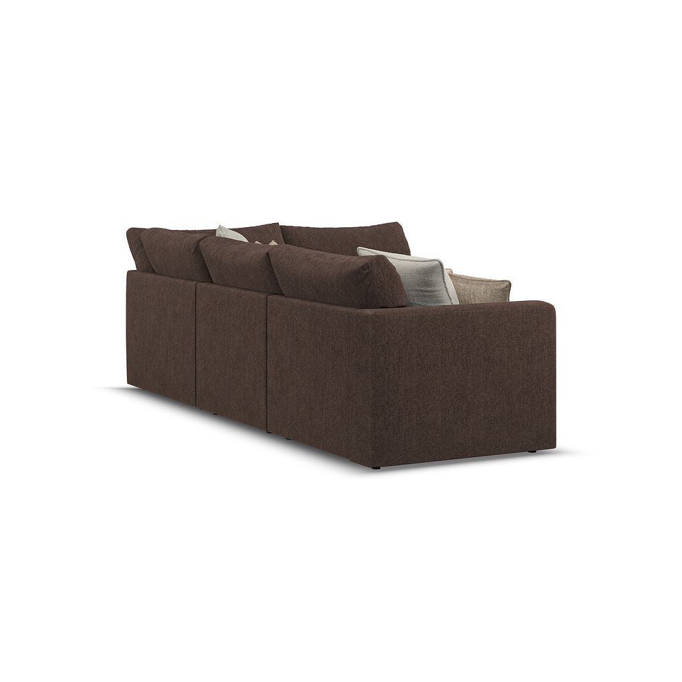 Elston 4 Seat Left Hand Modular Corner Sofa in Penny Cacao Fabric - Group 4 3