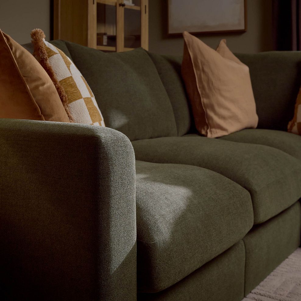 Elston 4 Seat Left Hand Modular Corner Sofa in Penny Forest Fabric - Group 4 2