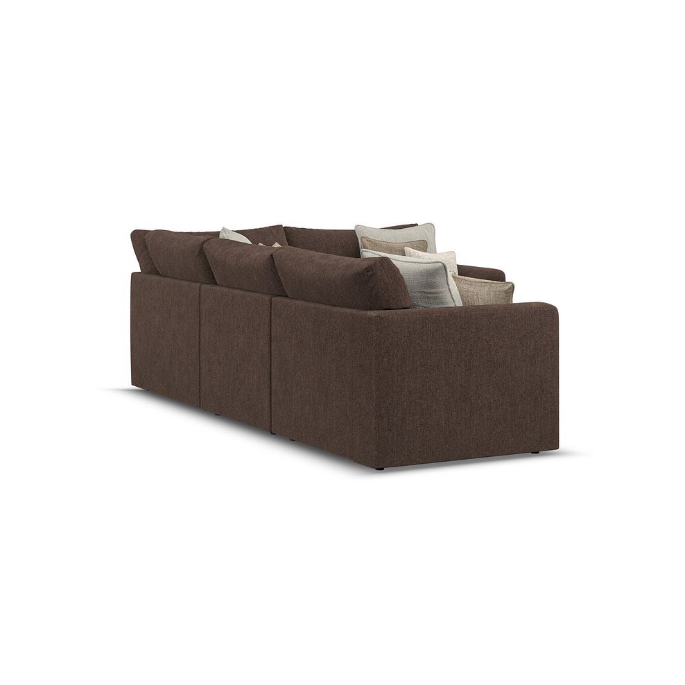 Elston 4 Seat Modular Left Hand Corner Sofa in Penny Cacao Fabric - Group 2 3