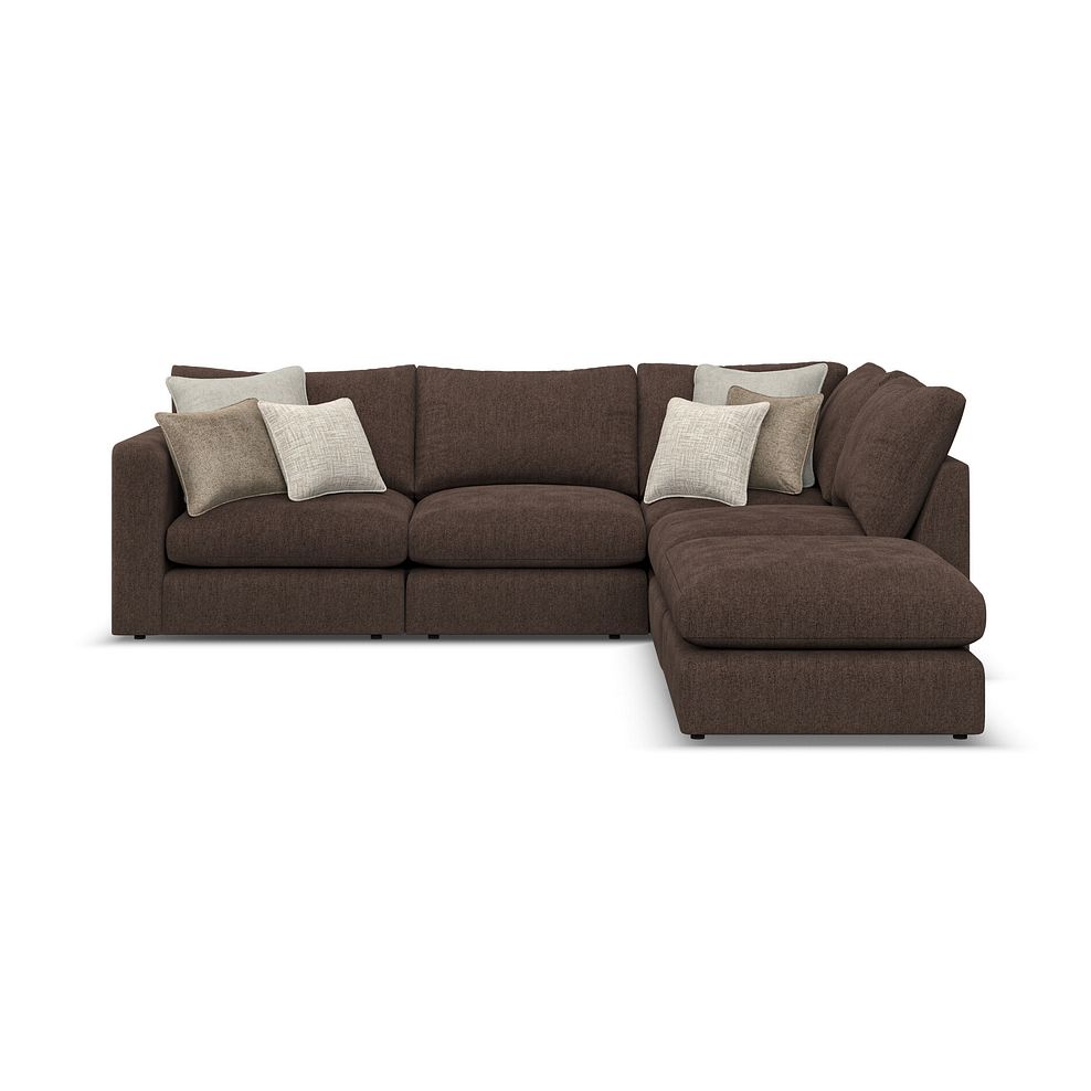 Elston Modular 4 Seat Left Hand Open End Corner Sofa in  in Penny Cacao Fabric - Group 4 FOOT 2
