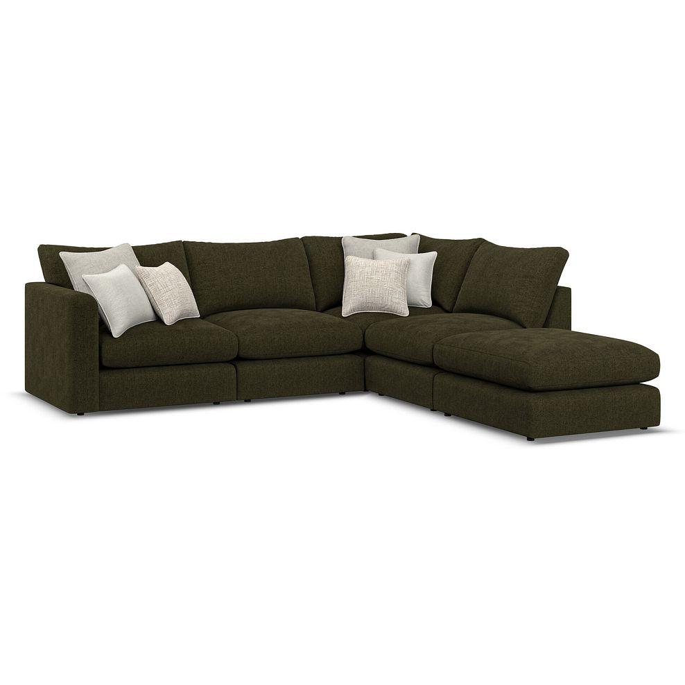 Elston Modular 4 Seat Left Hand Open End Corner Sofa in  in Penny Forest Fabric - Group 4 FOOT 5